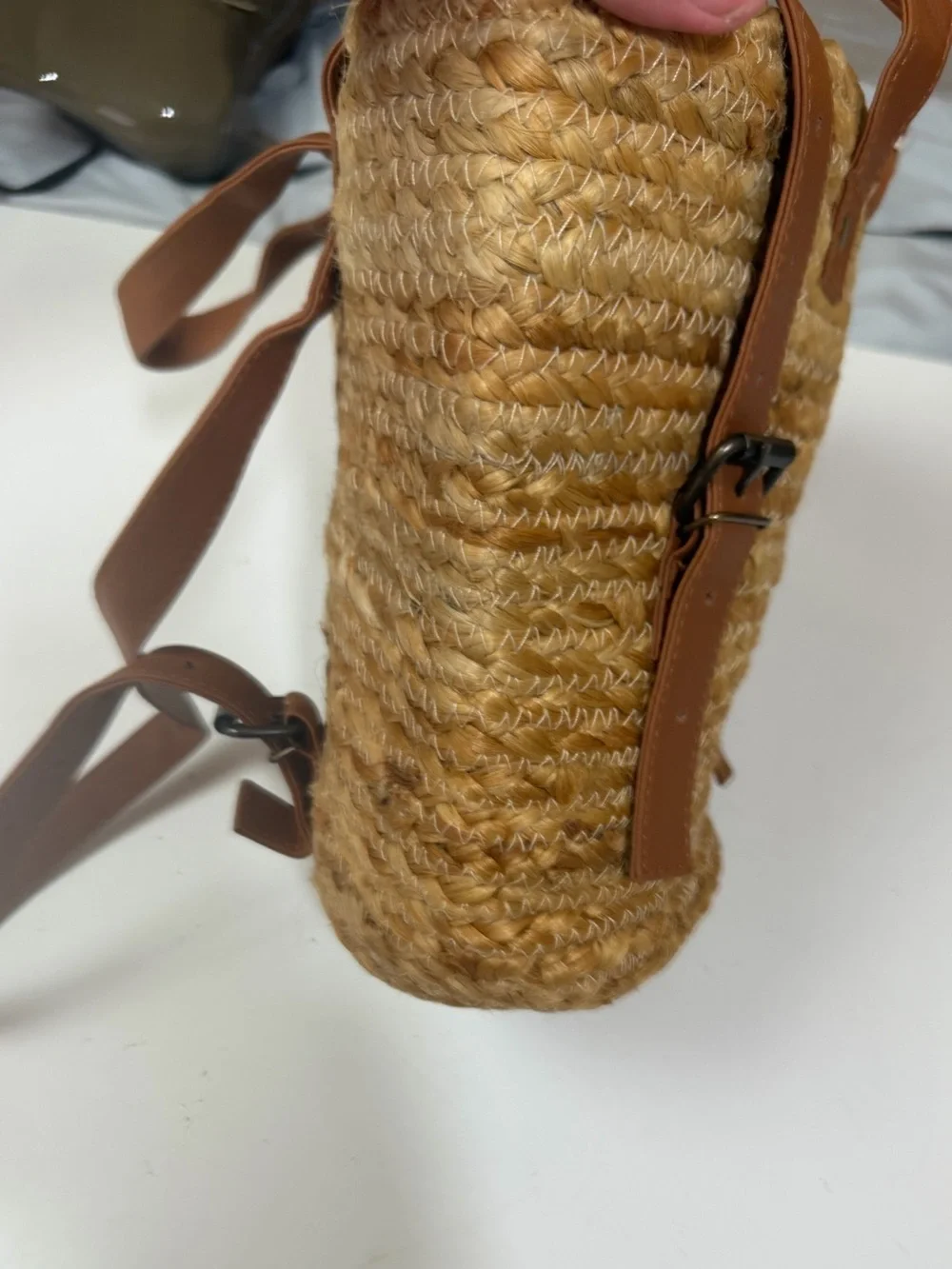 XIX‎ Palms Anthro Shorebreak Woven Jute Insulated Picnic Cooler Backpack NWT